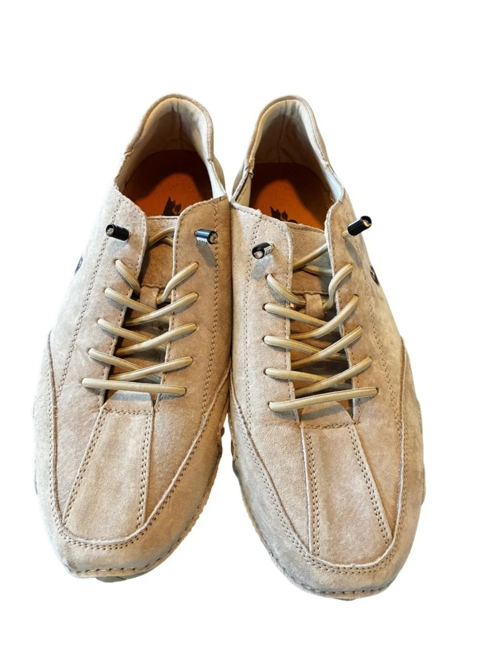 LDECK Beige Suede Leather Driving Shoes EU 47 / Men’s 13 Wide Toe Comfort Casual